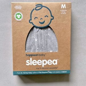New in box: Happiest Baby Sleepea 10 Second Swaddle Medium grey stars